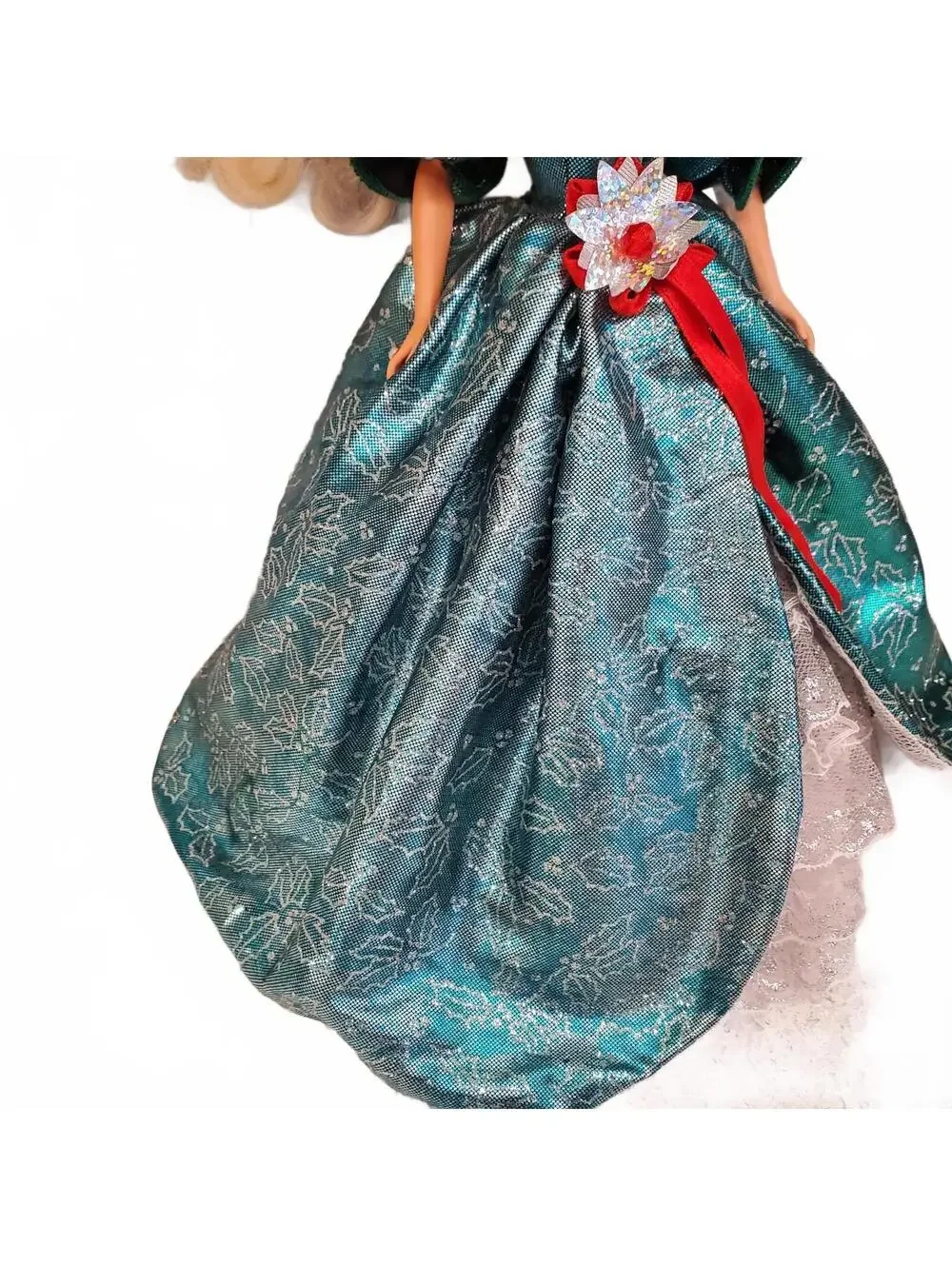 Vintage Barbie Christmas Holiday Fashion Doll Teal Holiday Gown Blonde Hair